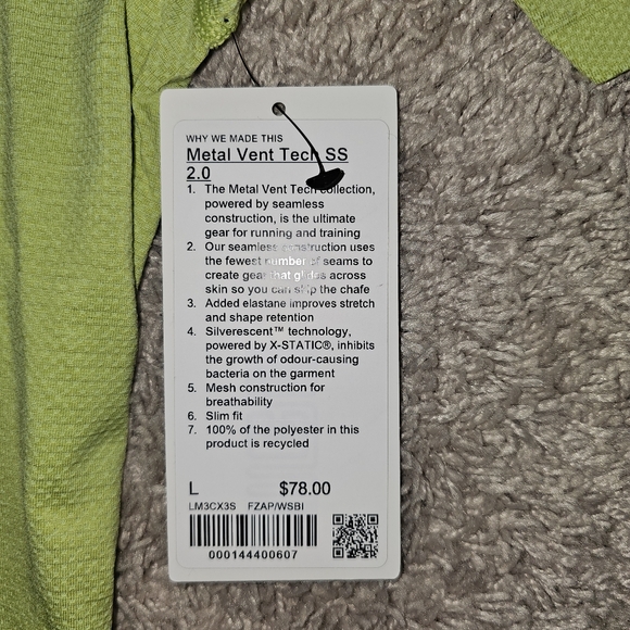 Lululemon LARGE Lime-green Men's shirt - Picture 6 of 6